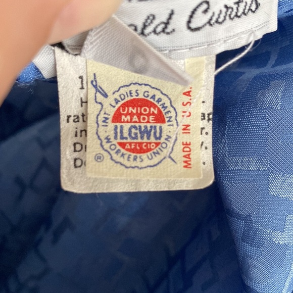 VINTAGE Hal Ferman Sky Blue Long Sleeve Dress - Picture 7 of 7